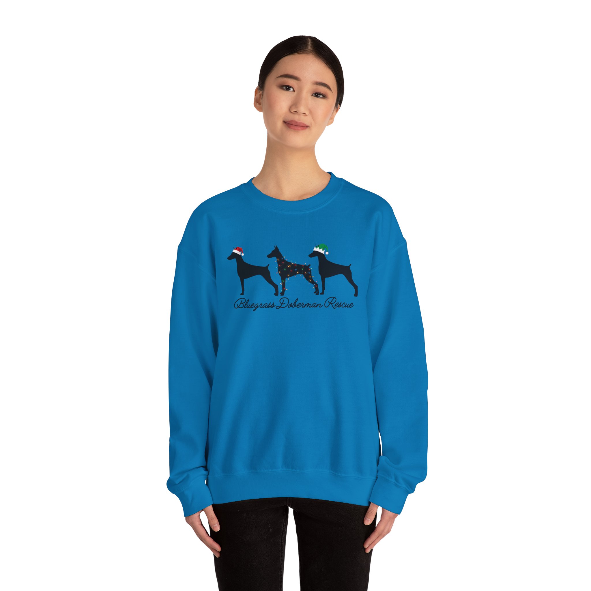 Bluegrass Doberman Rescue Christmas Sweatshirt - Image 4