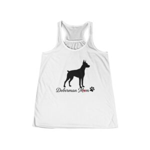 “Cropped Ears” Doberman Mom Flowy Racerback Tank