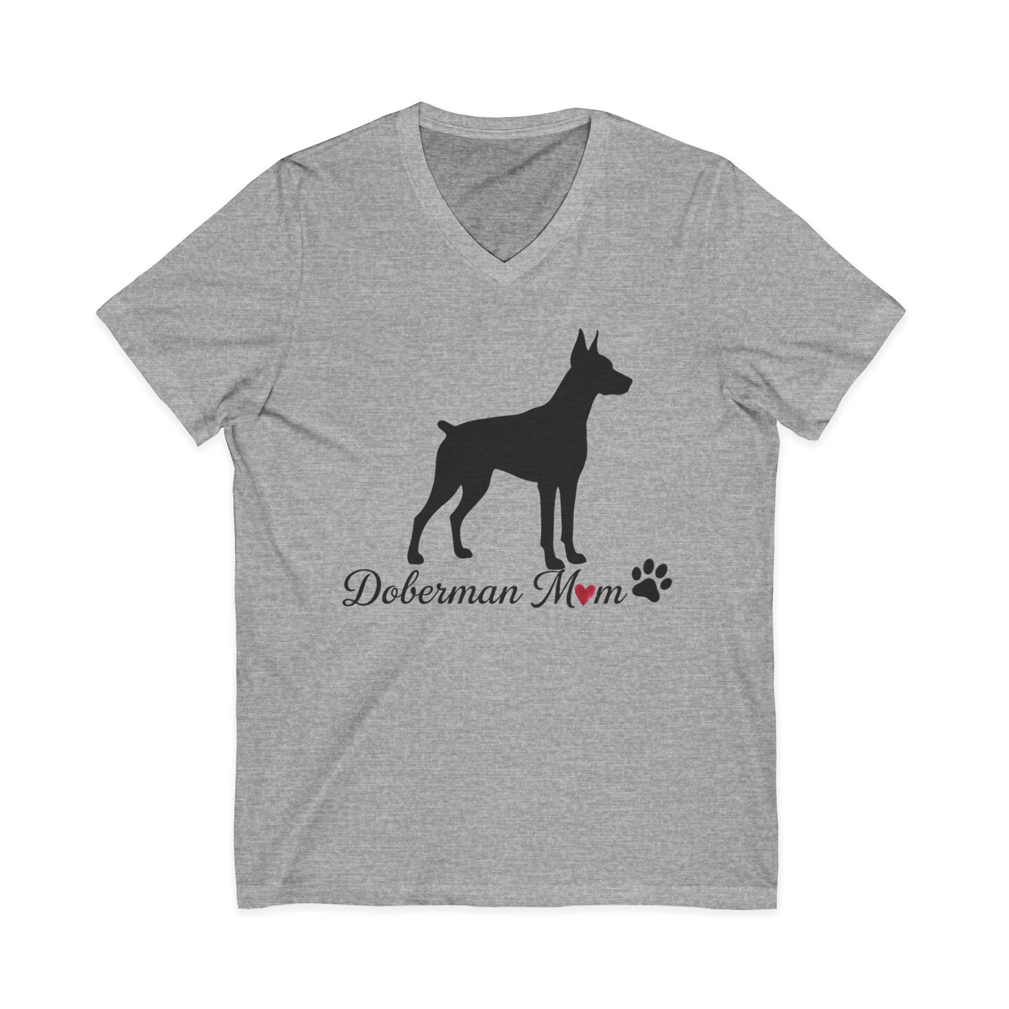 “Cropped Ears” Doberman Mom Jersey Short Sleeve V-Neck Tee - Image 9