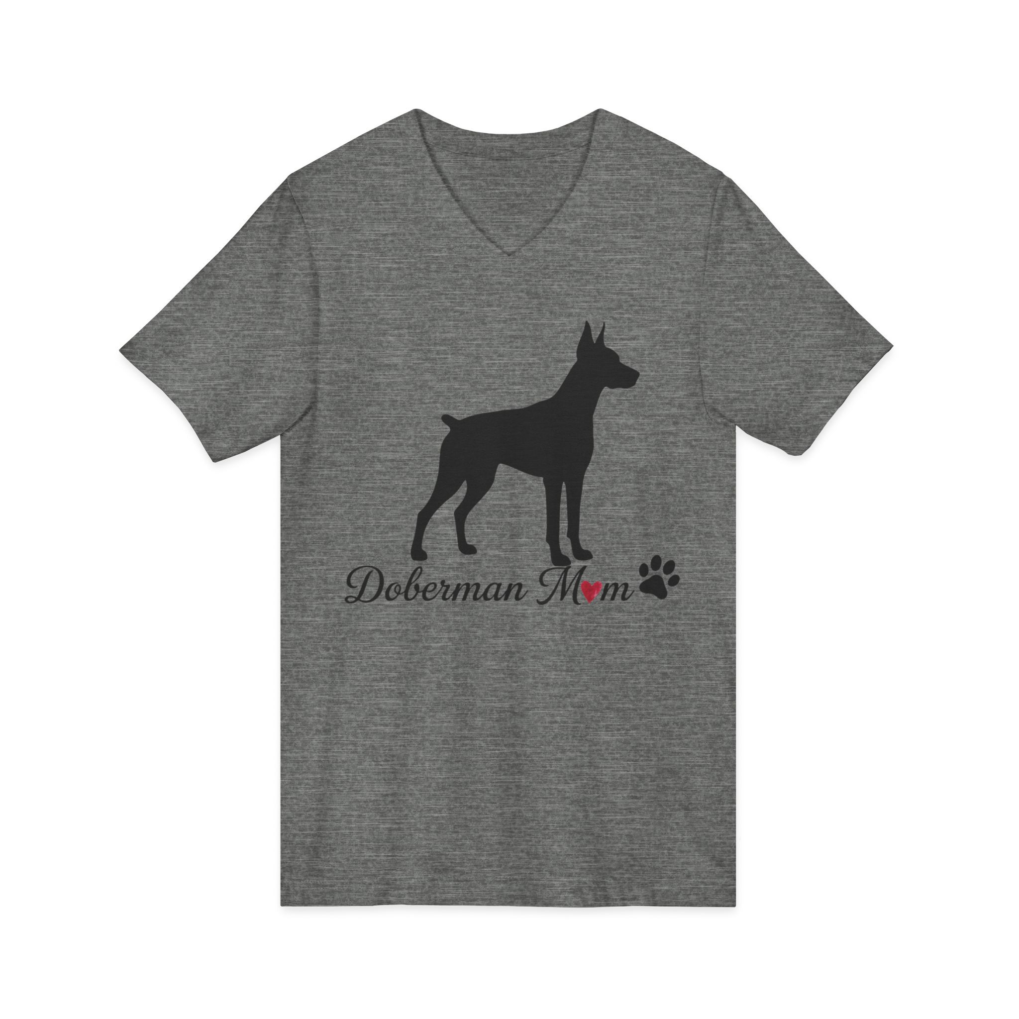 “Cropped Ears” Doberman Mom Jersey Short Sleeve V-Neck Tee - Image 15