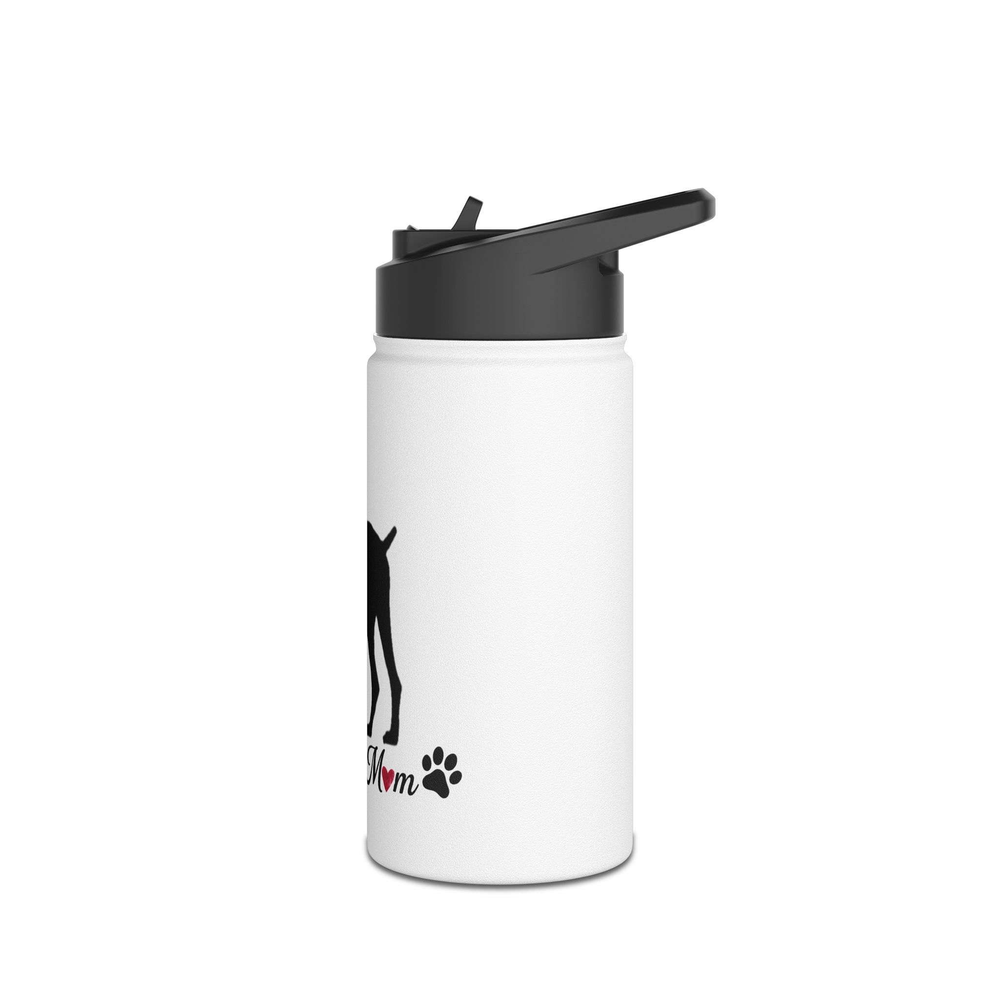 “Natural Ears” Doberman Mom Stainless Steel Water Bottle, Standard Lid - Image 4