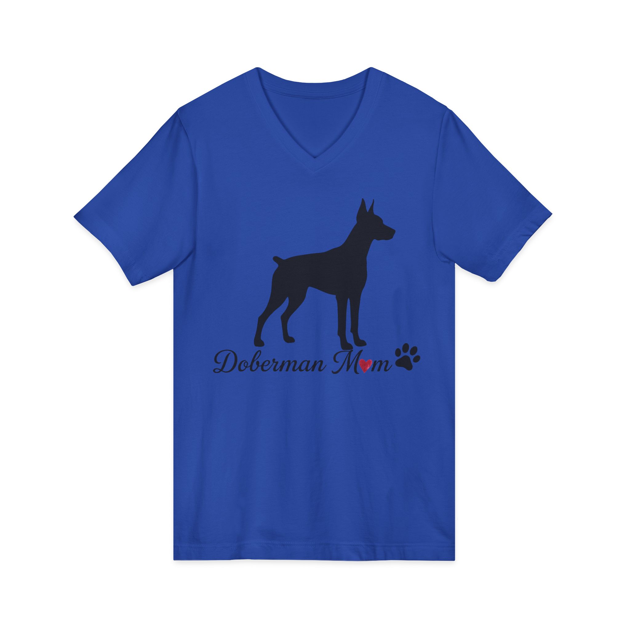 “Cropped Ears” Doberman Mom Jersey Short Sleeve V-Neck Tee - Image 19