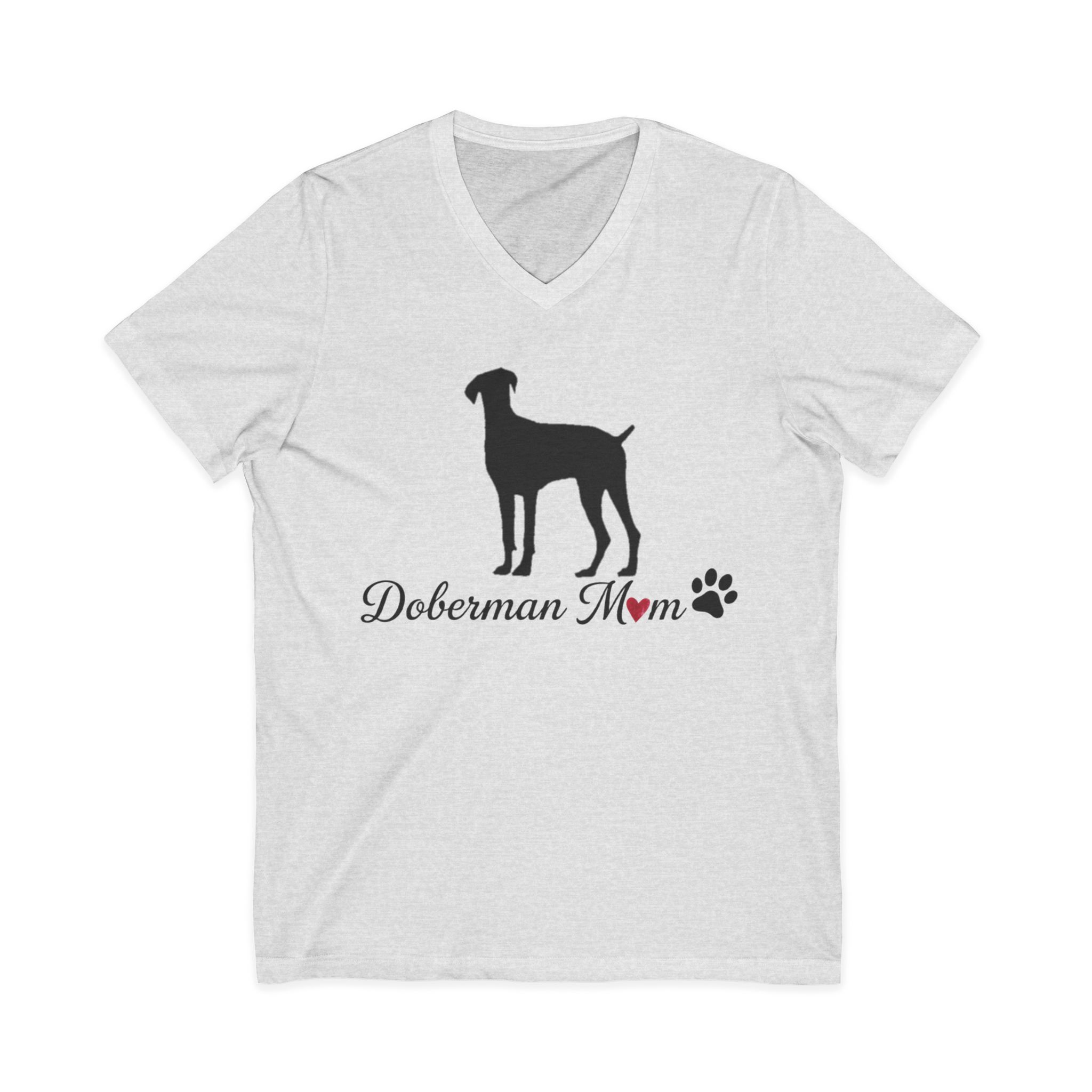 “Natural Ears” Doberman Mom Jersey Short Sleeve V-Neck Tee - Image 5