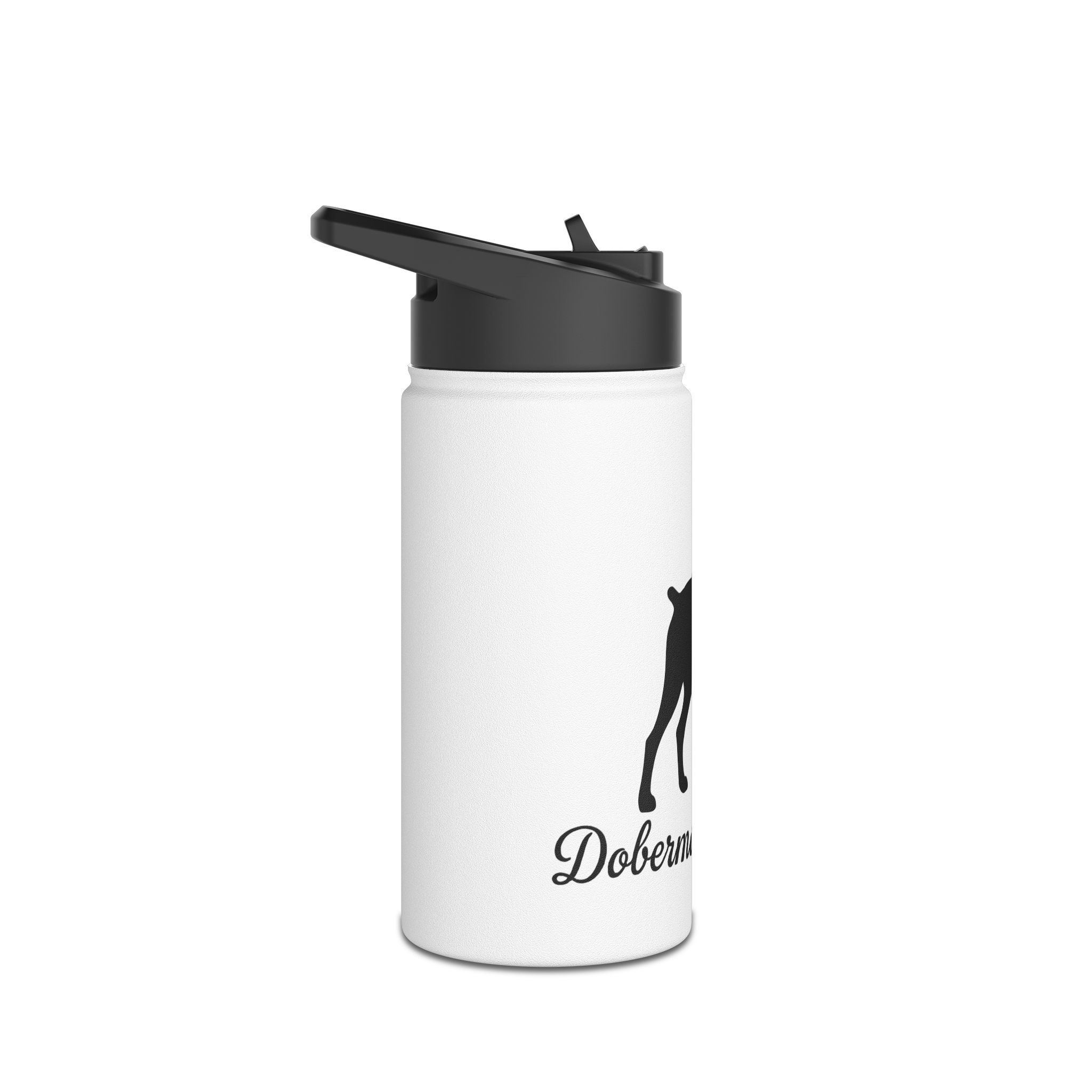 “Cropped Ears” Doberman Mom Stainless Steel Water Bottle, Standard Lid - Image 3