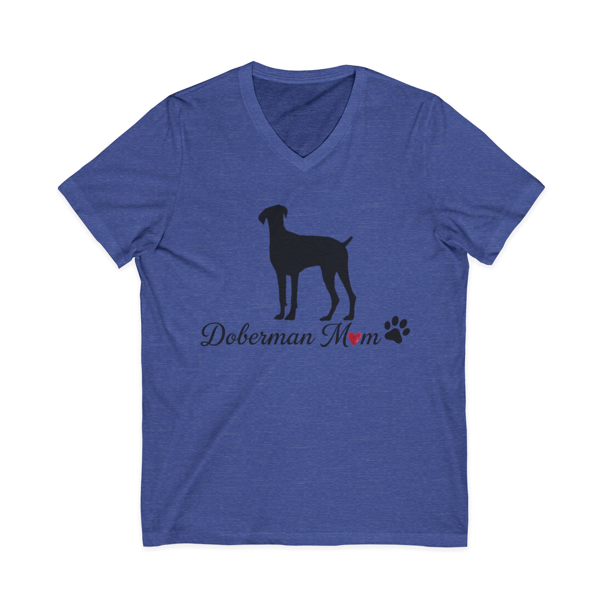 “Natural Ears” Doberman Mom Jersey Short Sleeve V-Neck Tee - Image 21