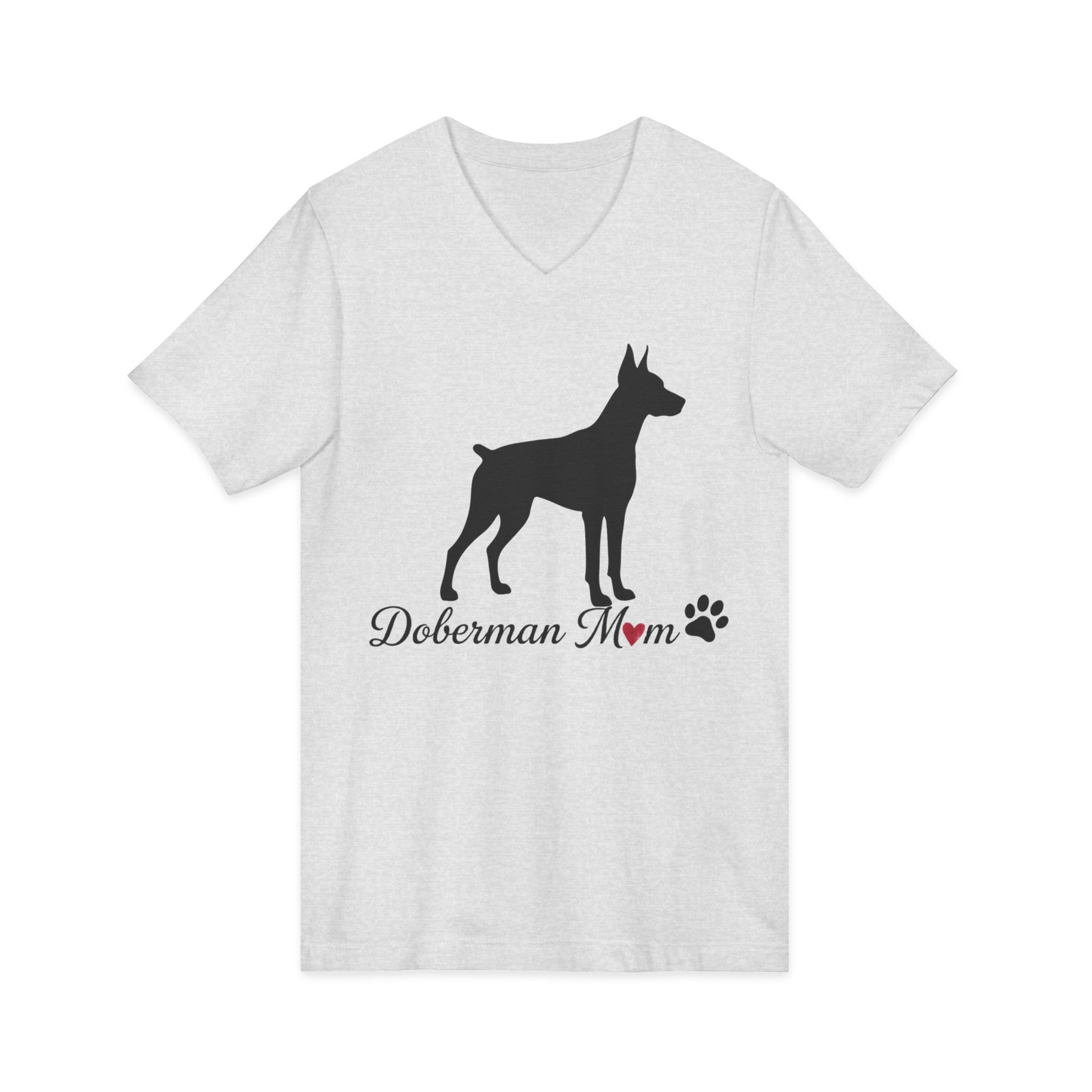 “Cropped Ears” Doberman Mom Jersey Short Sleeve V-Neck Tee - Image 7