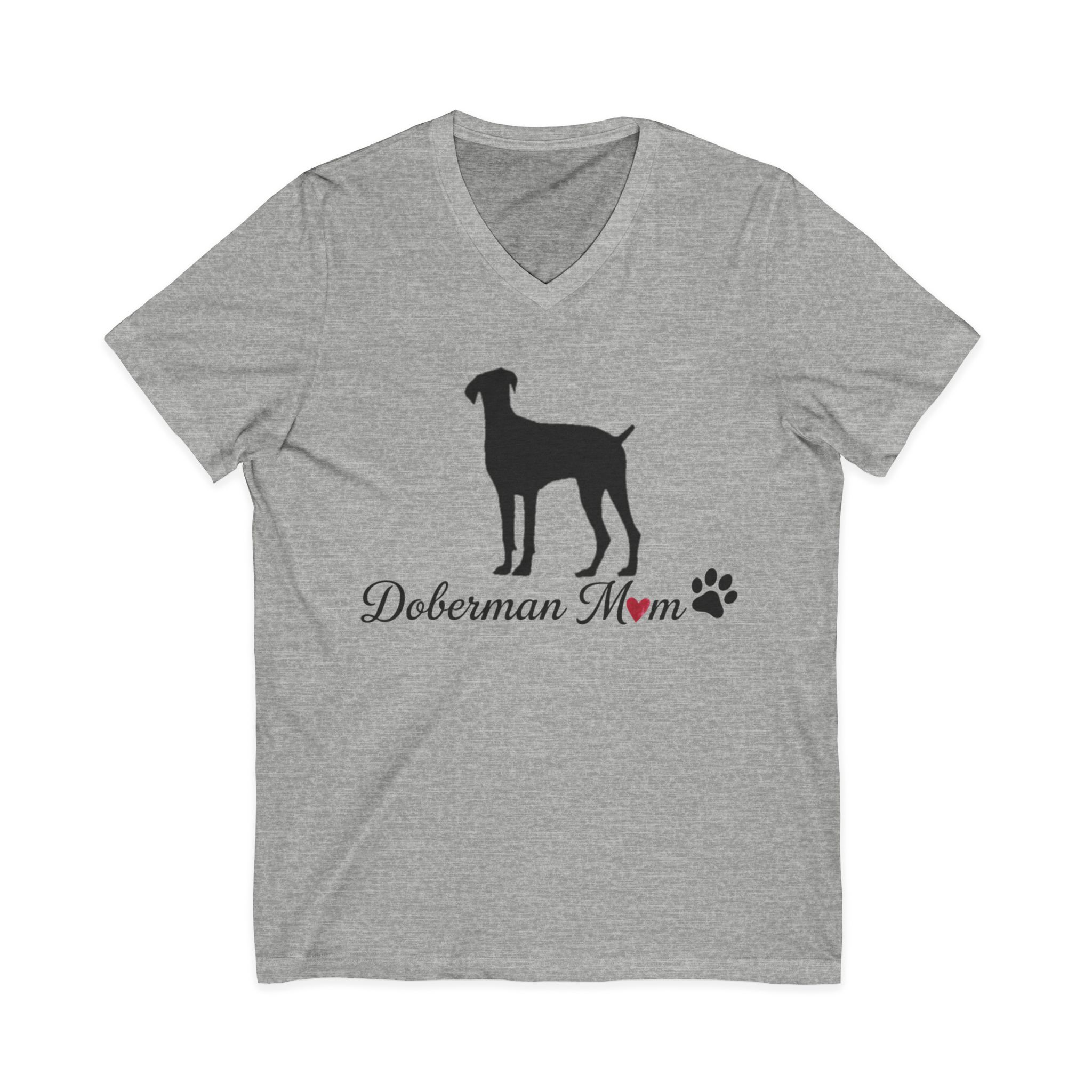 “Natural Ears” Doberman Mom Jersey Short Sleeve V-Neck Tee - Image 9