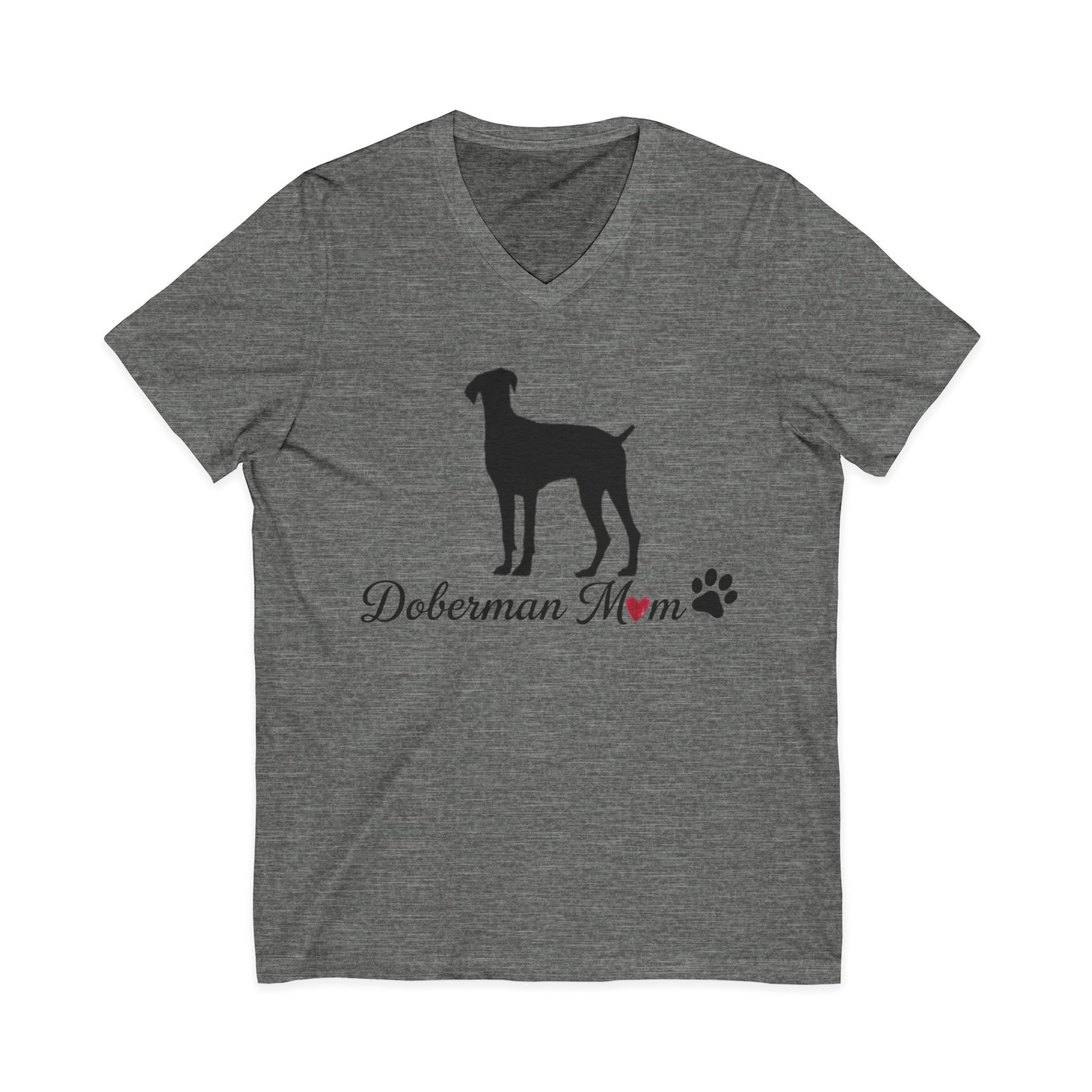 “Natural Ears” Doberman Mom Jersey Short Sleeve V-Neck Tee - Image 13