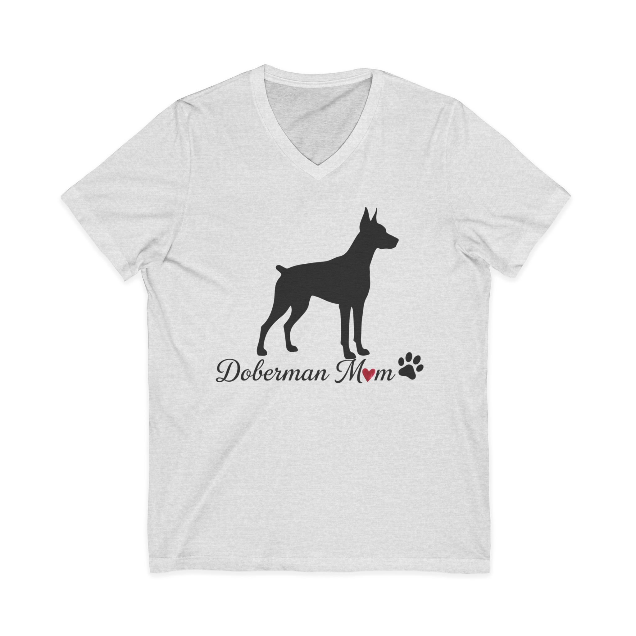 “Cropped Ears” Doberman Mom Jersey Short Sleeve V-Neck Tee - Image 5