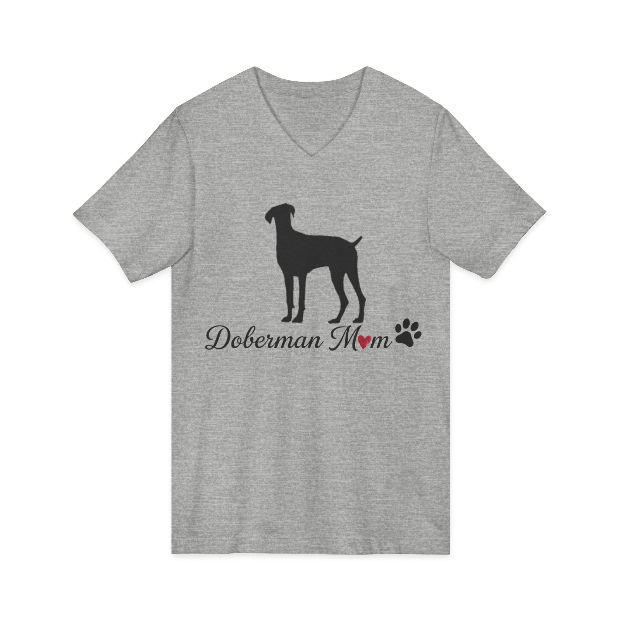 “Natural Ears” Doberman Mom Jersey Short Sleeve V-Neck Tee - Image 11