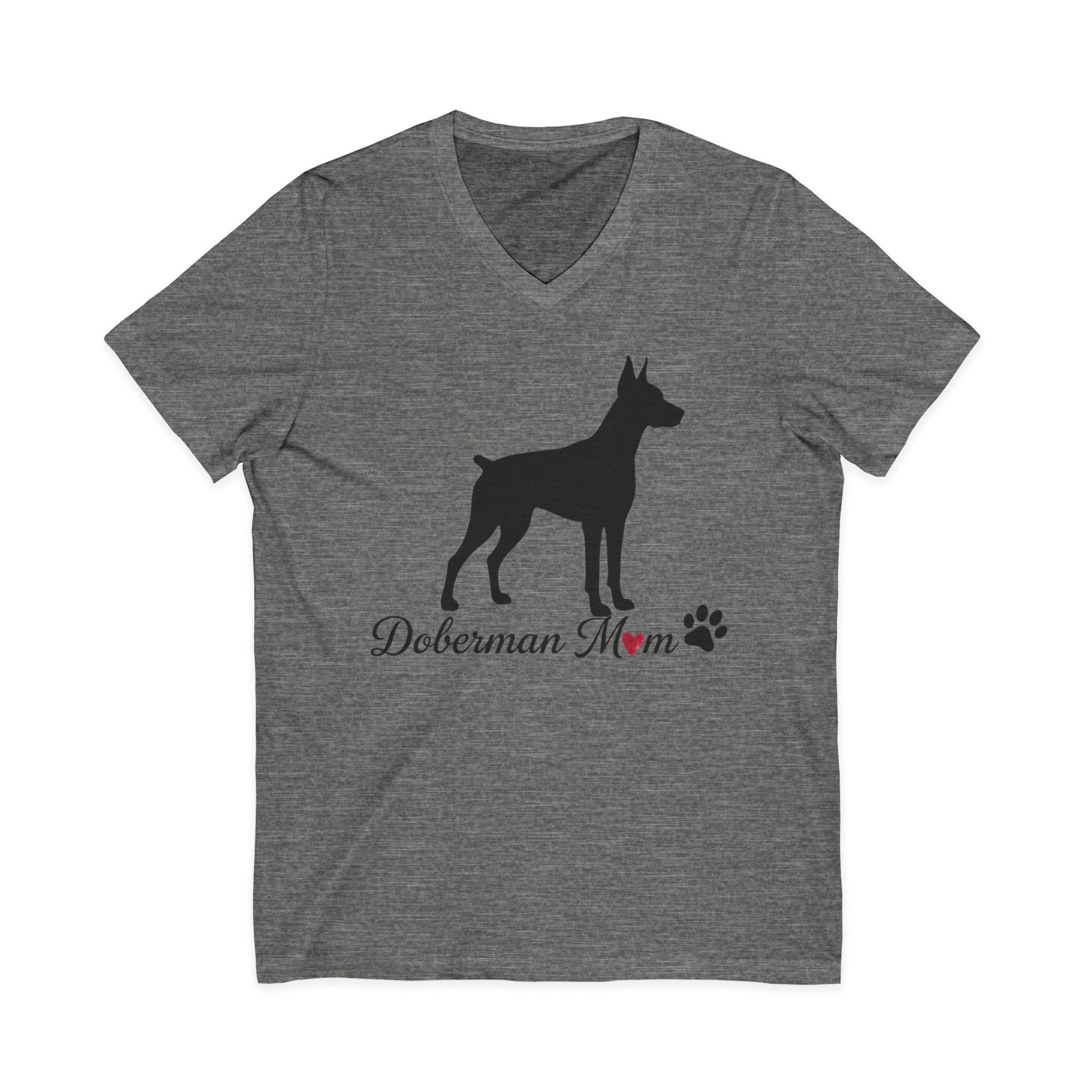 “Cropped Ears” Doberman Mom Jersey Short Sleeve V-Neck Tee - Image 13