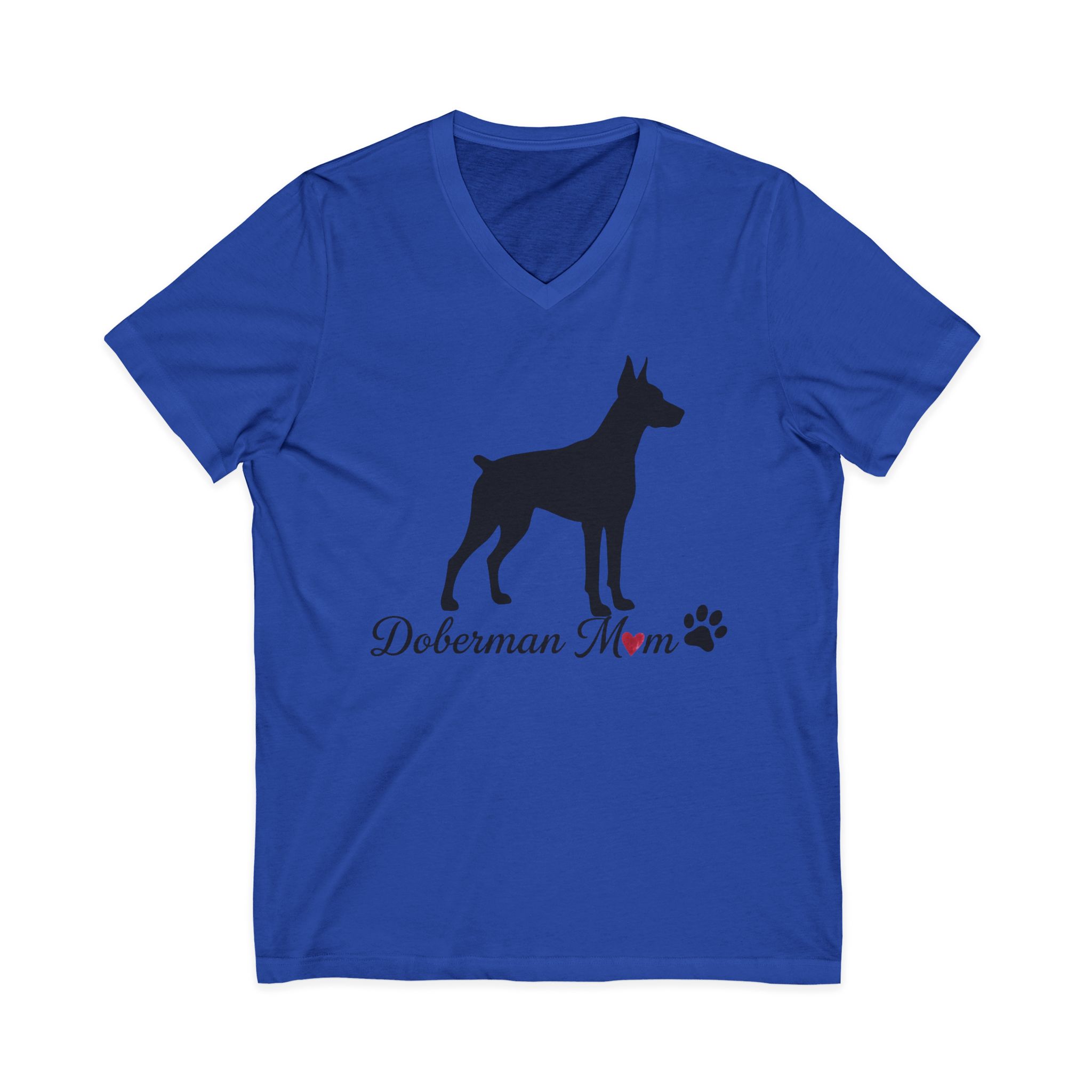 “Cropped Ears” Doberman Mom Jersey Short Sleeve V-Neck Tee - Image 17
