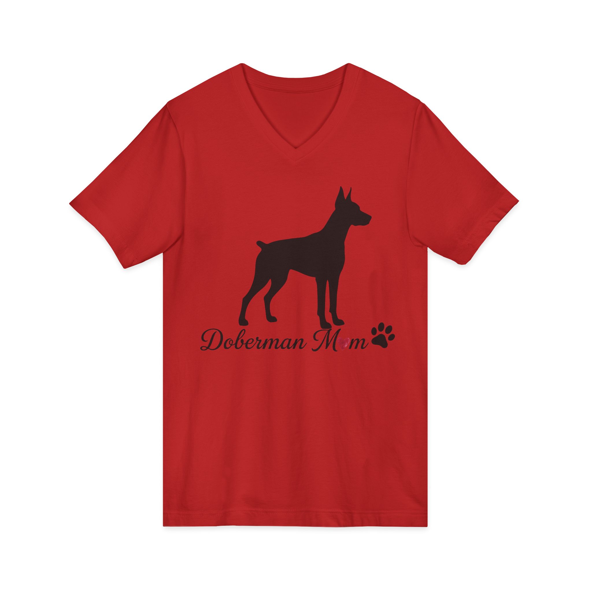 “Cropped Ears” Doberman Mom Jersey Short Sleeve V-Neck Tee - Image 31