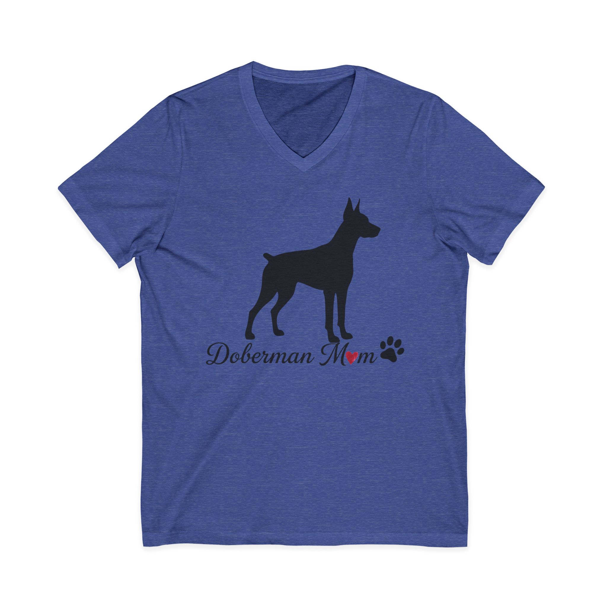 “Cropped Ears” Doberman Mom Jersey Short Sleeve V-Neck Tee - Image 21