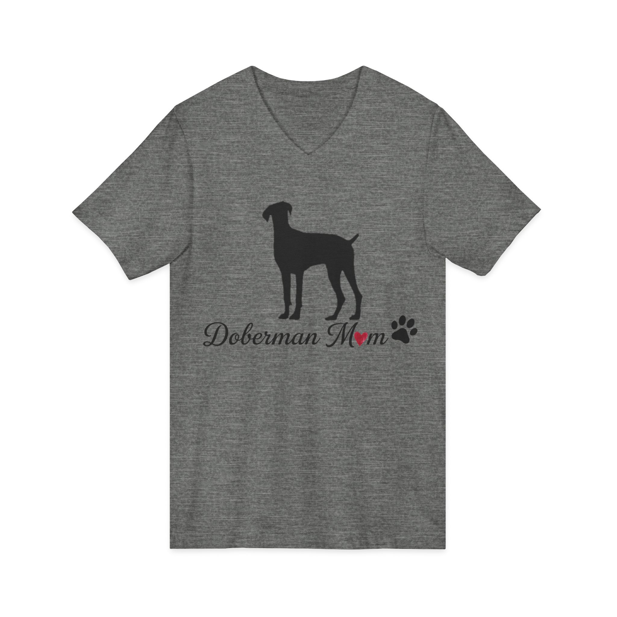“Natural Ears” Doberman Mom Jersey Short Sleeve V-Neck Tee - Image 15