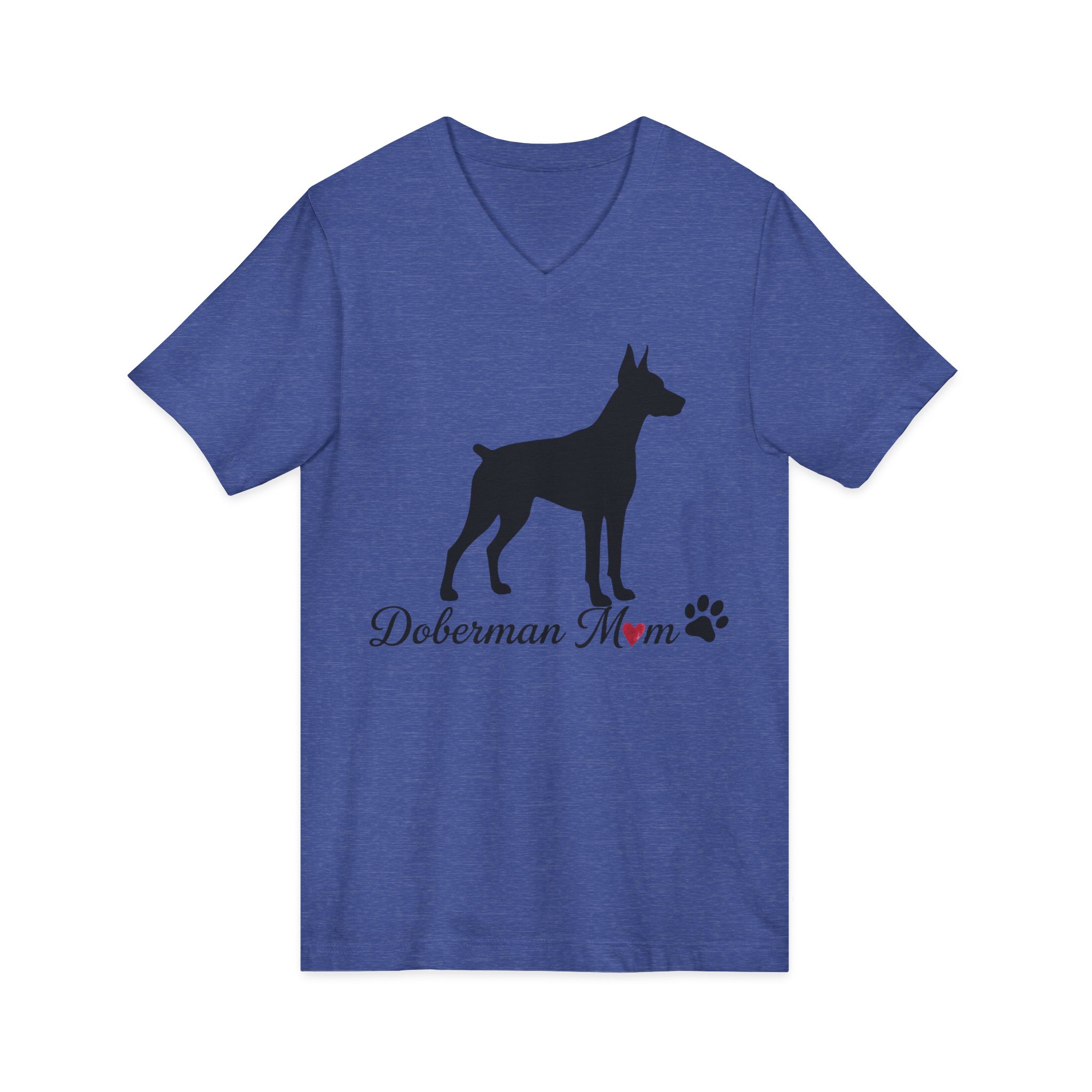 “Cropped Ears” Doberman Mom Jersey Short Sleeve V-Neck Tee - Image 23