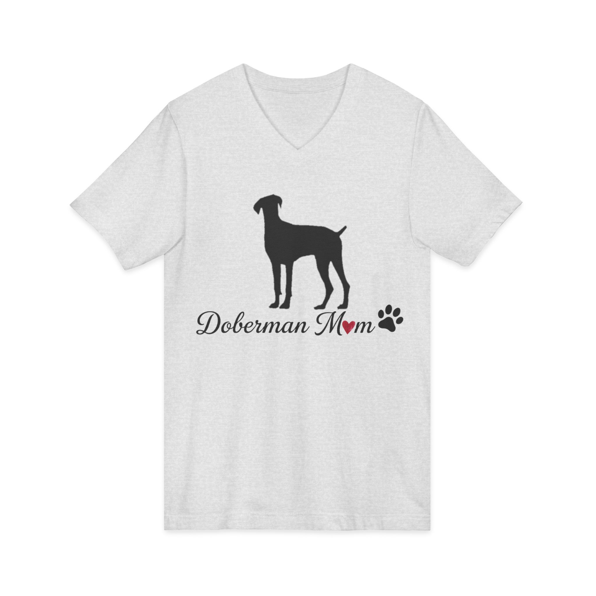 “Natural Ears” Doberman Mom Jersey Short Sleeve V-Neck Tee - Image 7
